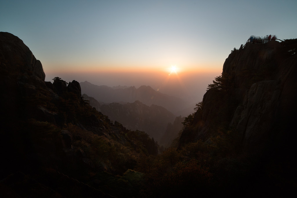 Sunset Bright Summit Huangshan Mountain Yellow Mountain China © PhotoTravelNomads.com
