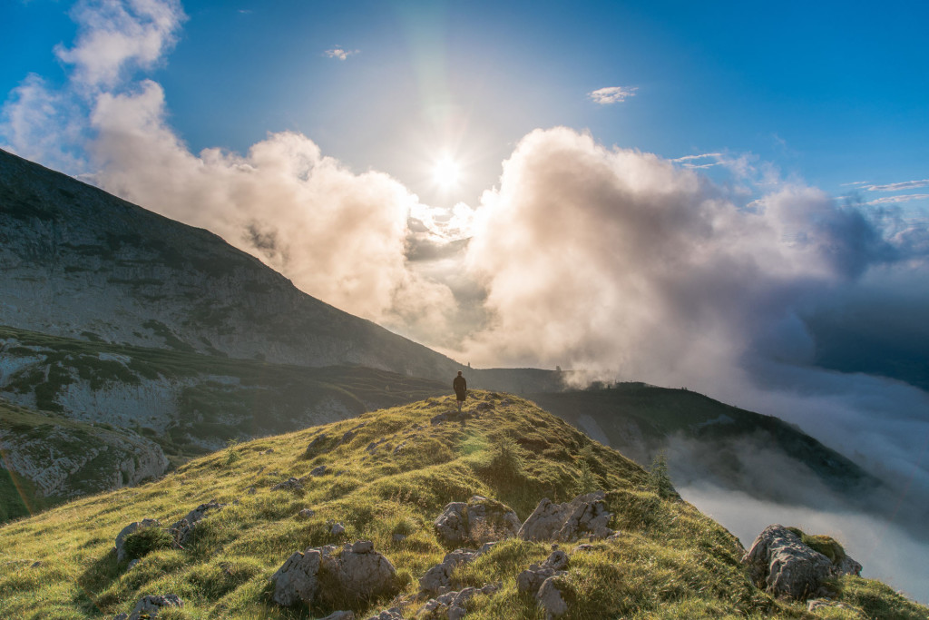 Watzmann-Umrundung: Sonnenuntergang Watzmannhaus